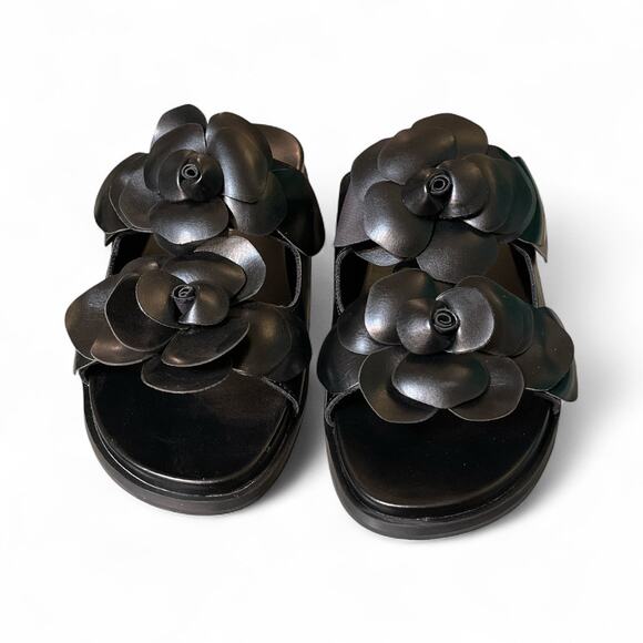 Isaac Mizrahi Floral Flat Slide Sandals - Picture 2 of 10